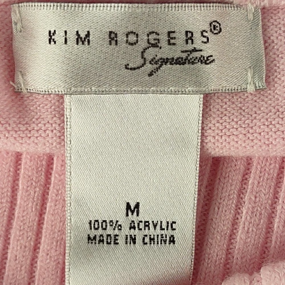 Kim Rogers Signature Womens Cowl Neck Pink Long Sleeve Sweater Size Medium - Picture 9 of 10